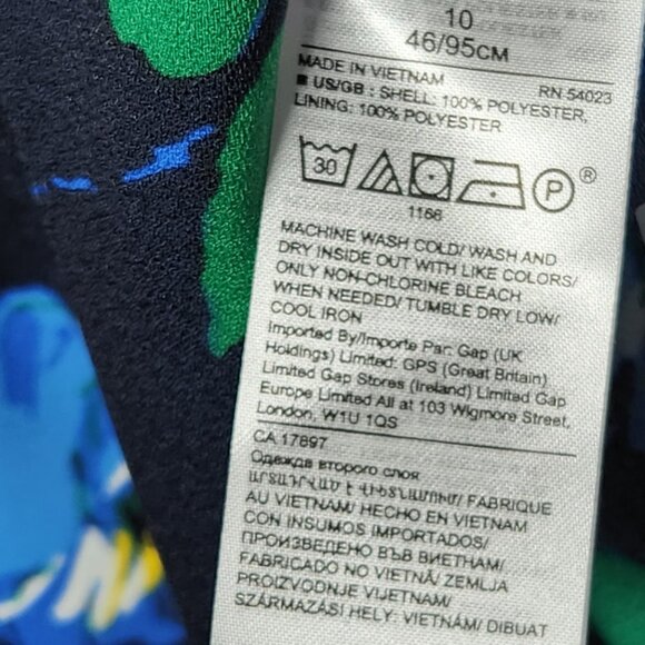 NWT–Banana Republic Black Blue Floral Ruffled Hem Dress - Size: 10 PRICE IS FIRM - Picture 6 of 7